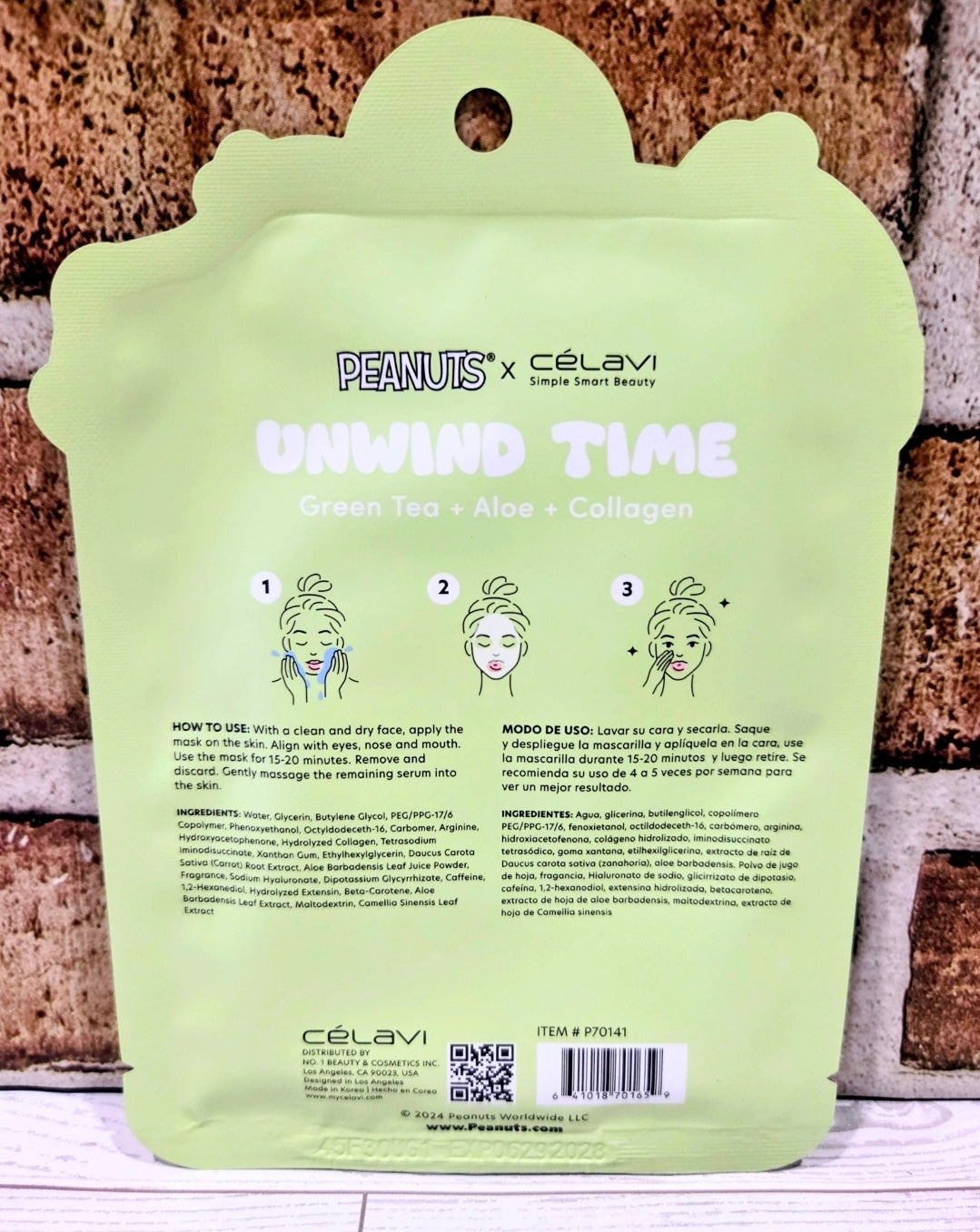 Peanuts x Célavi Snoopy Face Sheet Mask Choose Variant Self Love Collagen Berry Glow