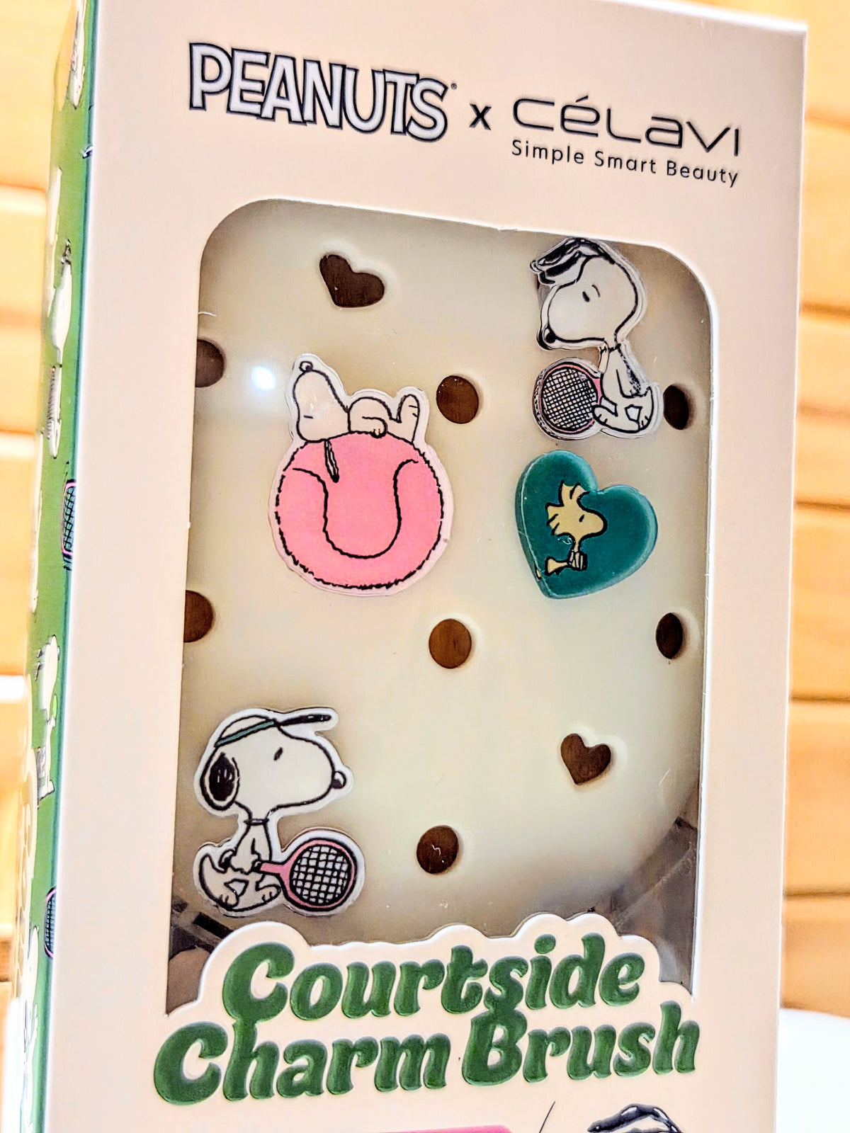 Peanuts x Célavi Snoopy tennis charm brush gift set in box