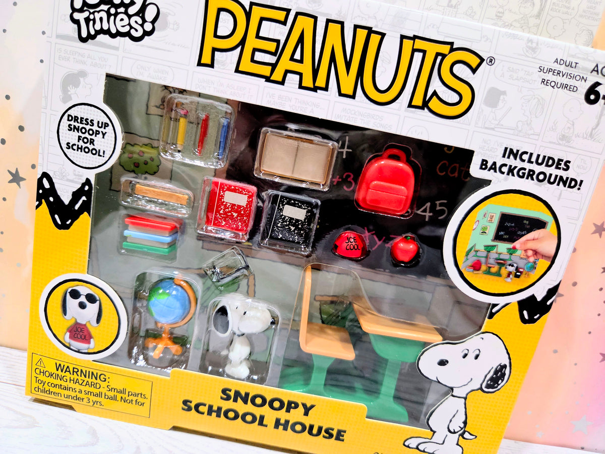 Peanuts Teeny Tinies Snoopy School House Mini Playset Joe Cool 15pc