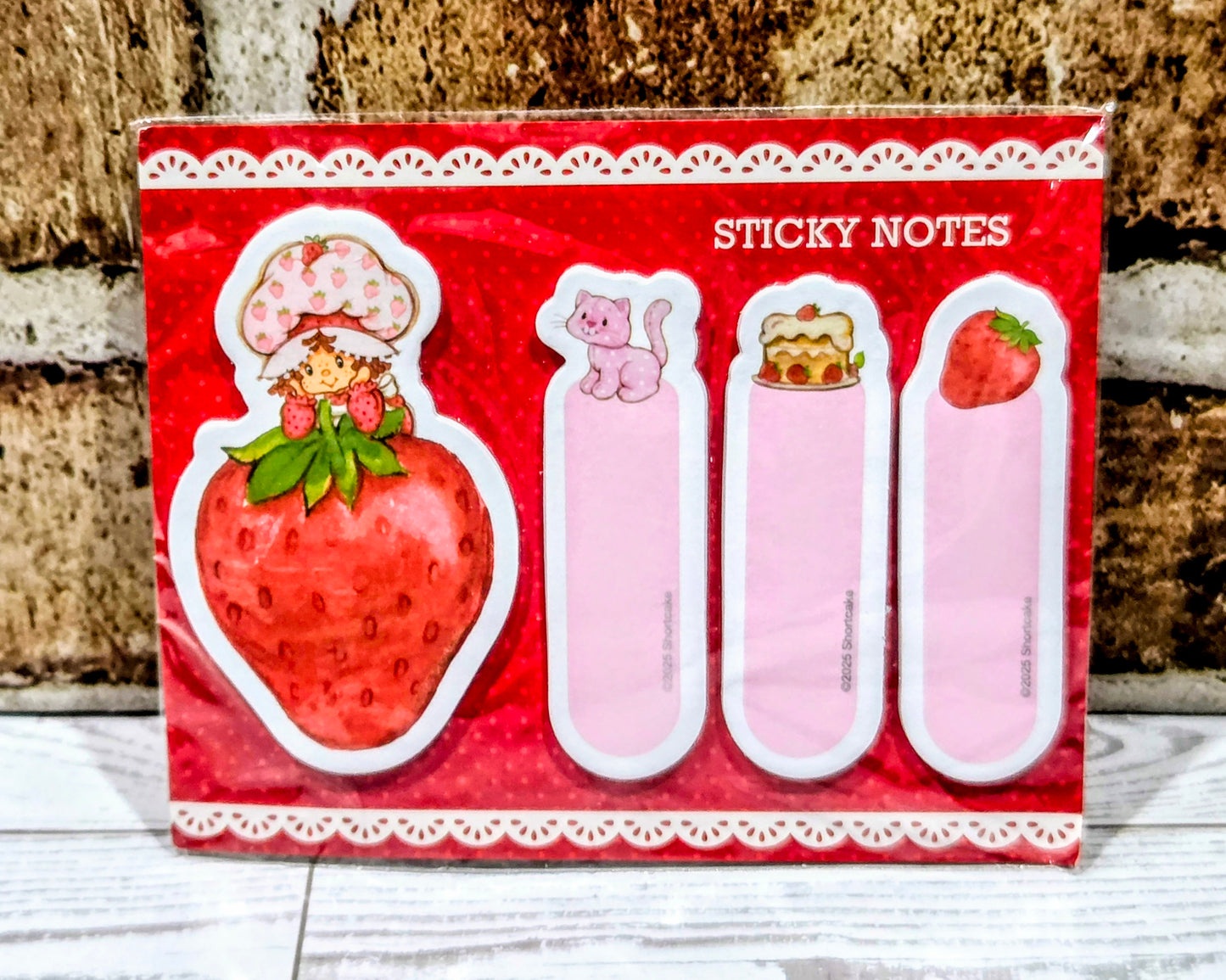 Strawberry Shortcake Sticky Notes Set 80pc Licensed Tabs Bookmark Die Cut