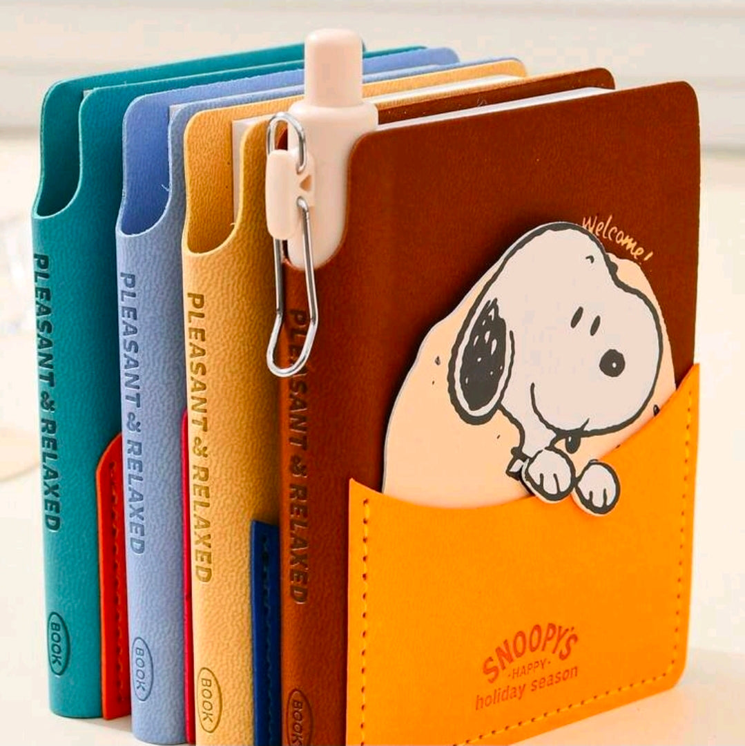 Snoopy Faux Leather Pocket Notebook Set Licensed Peanuts