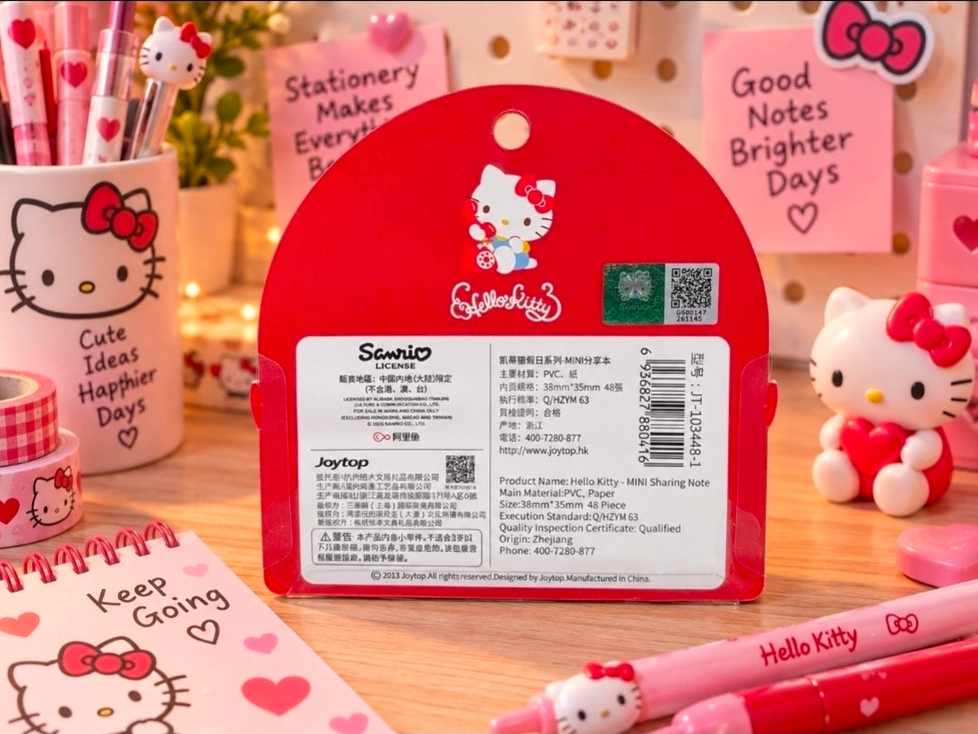 Hello Kitty Joytop Mini Sharing Note Set 2pc — Apple Pie Gingham