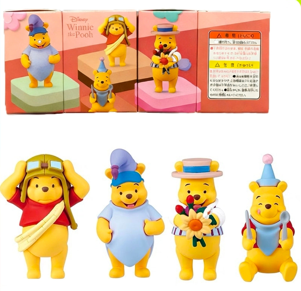 Winnie the Pooh character figure set box with four figures shown below