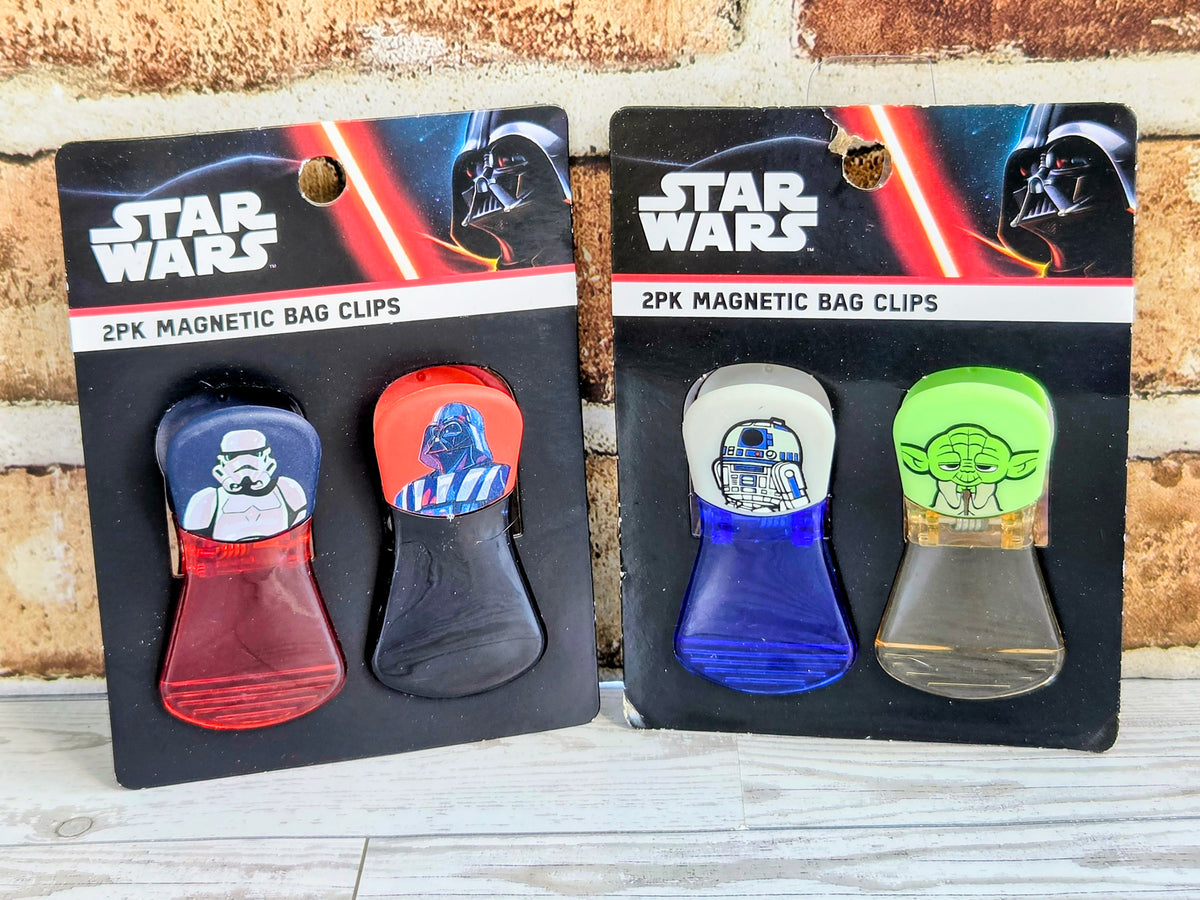 Star Wars 2-pack magnetic bag clips cards with character clip designs