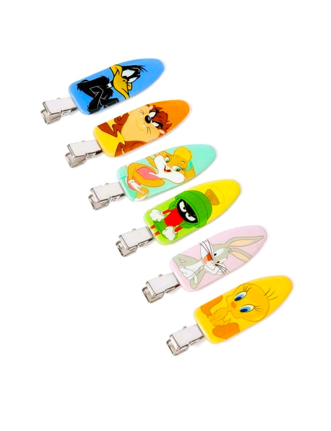 Looney Tunes Set of 6 Hair Clips Bugs Daffy Tweety Taz
