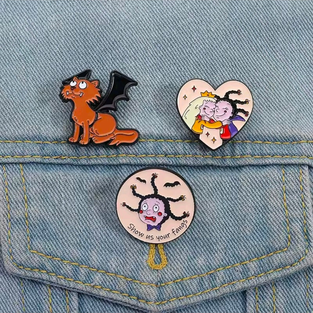 Mona the Vampire 3pc Enamel Pin Set Y2K 1999 NEW
