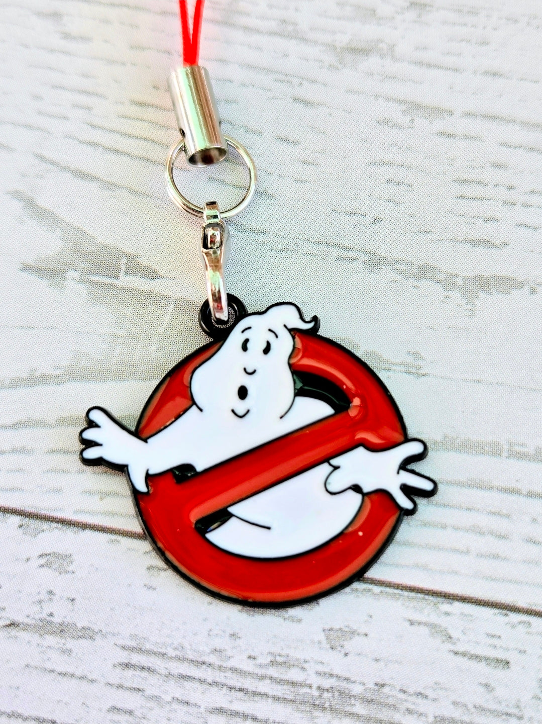 Ghostbusters 2pc Phone Charm Set Enamel Logo & Stay Puft Acrylic