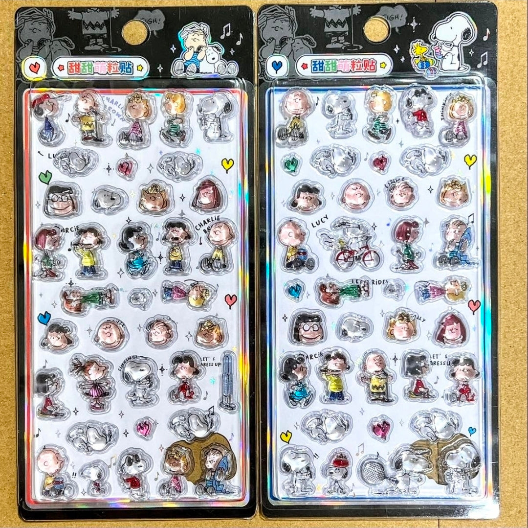 Peanuts Snoopy Charlie Brown Gang Bonbon Drop 3D Sticker Sheet