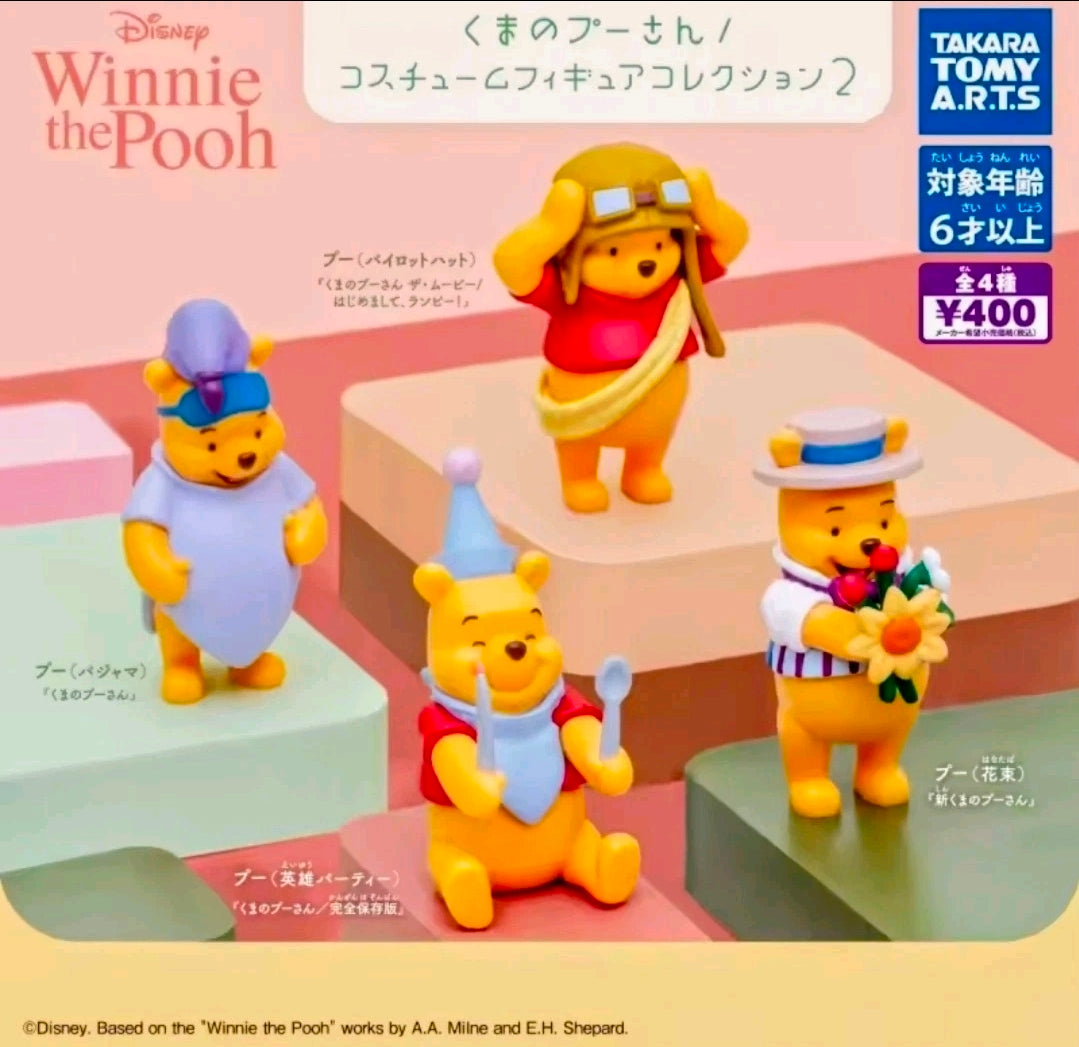 Winnie the Pooh figure set packaging card with illustrated characters and icons