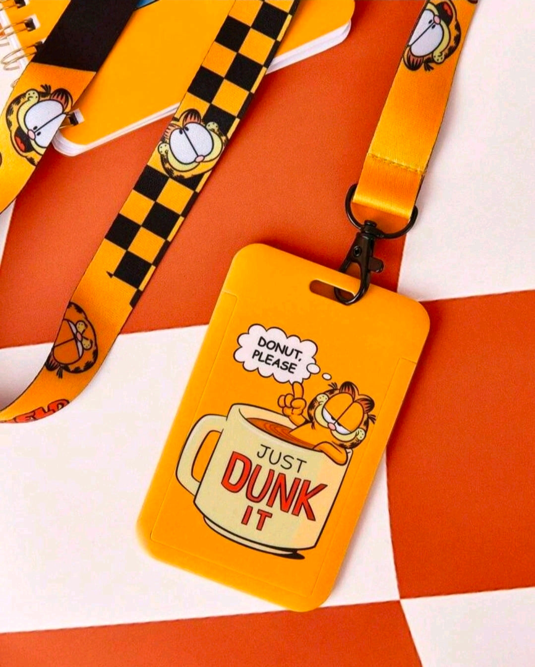Garfield Lanyard & Badge Holder Set Just Dunk It NEW