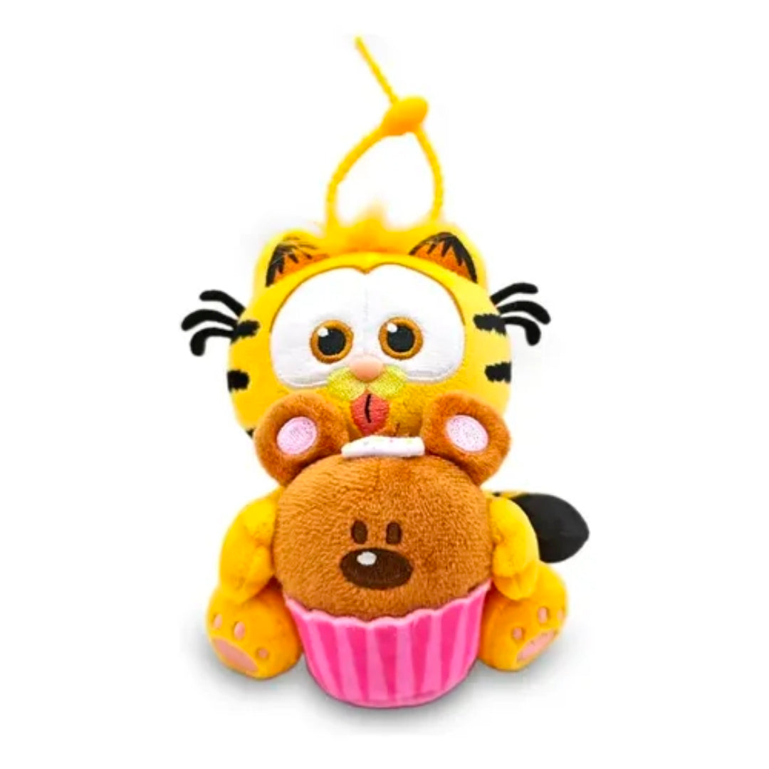 Garfield & Pooky Bear Cupcake Plush Keychain Clip NEW