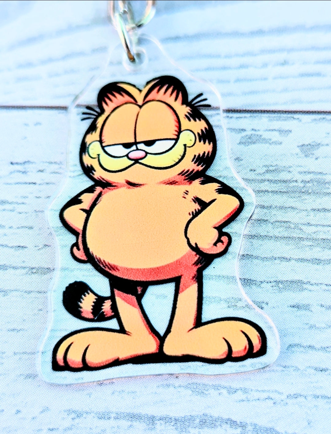 Garfield Classic Sassy Pose Clear Acrylic Keychain 2-Piece Set Retro 80s
