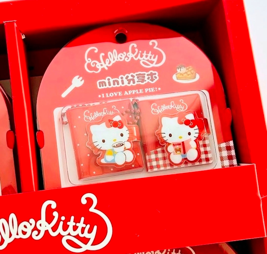 Hello Kitty mini note set in red box, two note blocks with clear covers