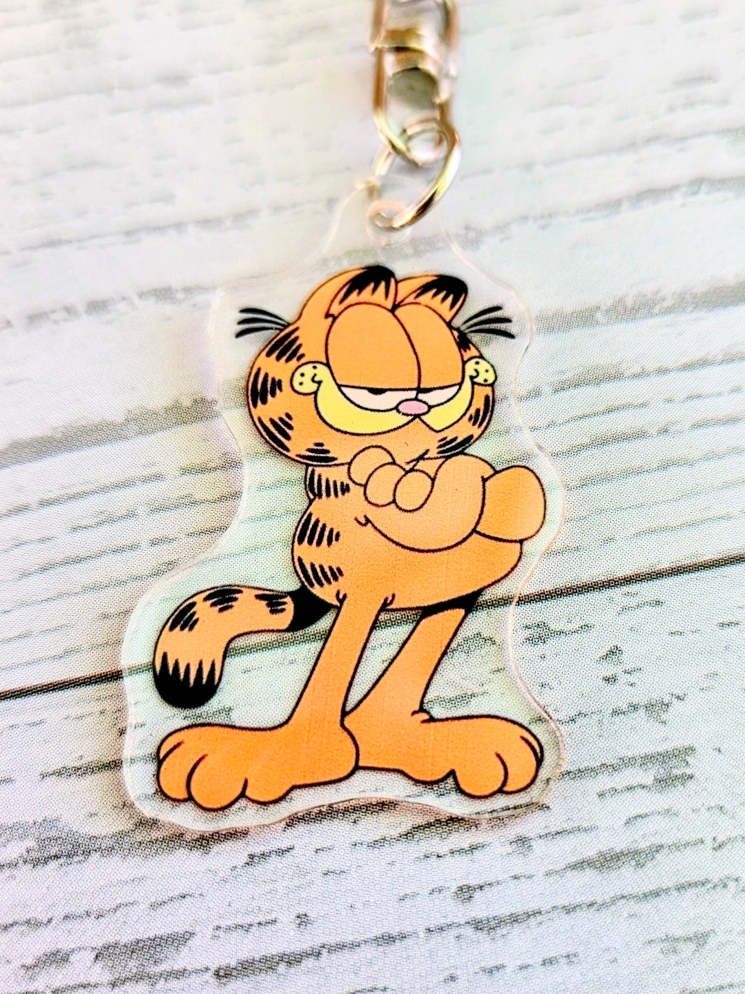 Garfield 2pc Acrylic Keychain Set Classic Old School Sassy Standing Pose