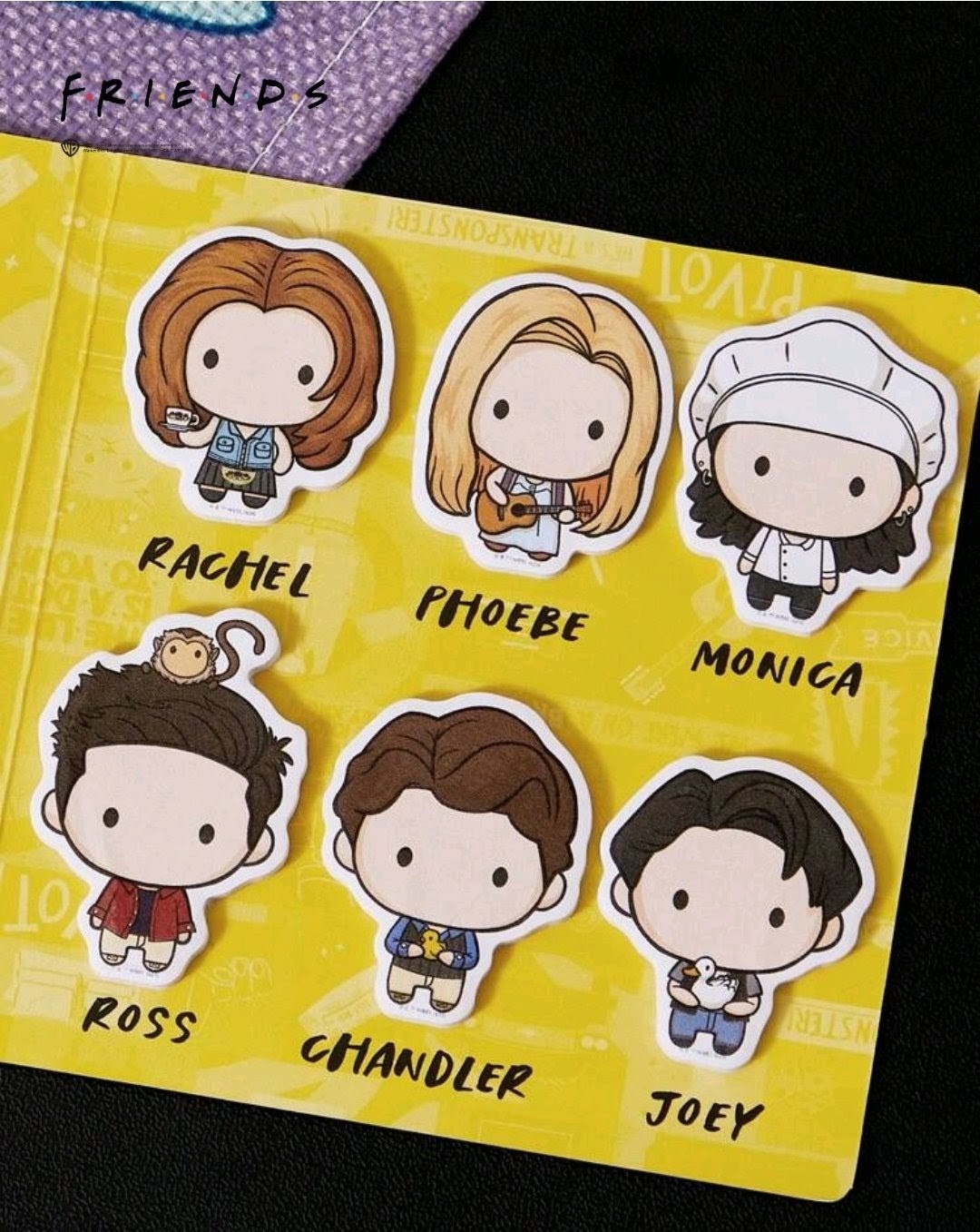 Friends TV Show Sticky Note Set Characters Ross Rachel Monica Chandler Joey Phoebe Door Frame Licensed Kawaii Stationery