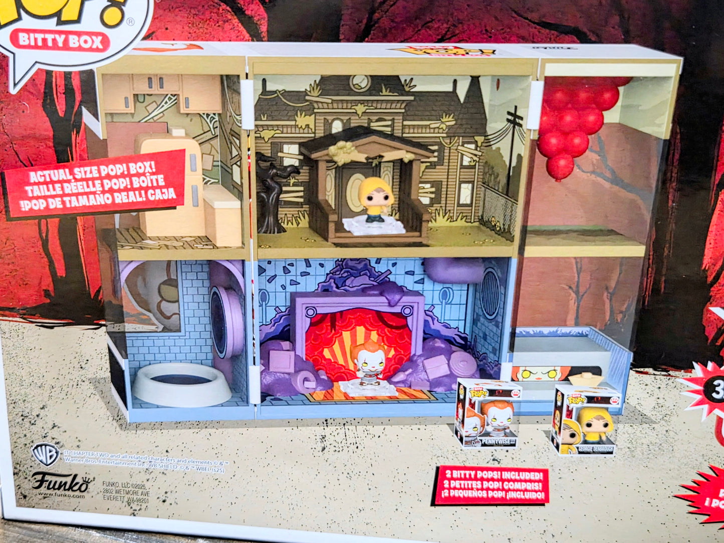 Funko Bitty Box back view with open diorama compartments and small figures shown