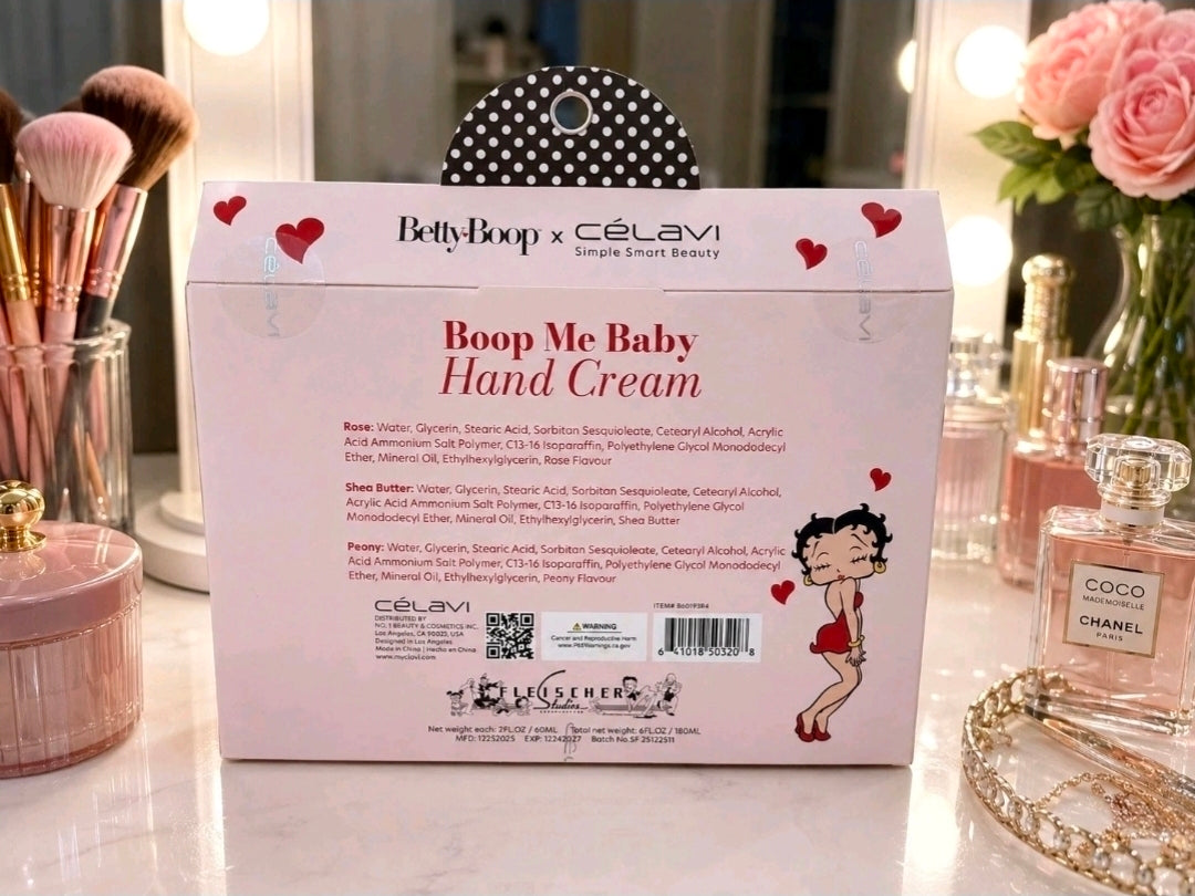 Betty Boop Celavi Boop Me Baby 3-Piece Nourishing Hand Cream Set
