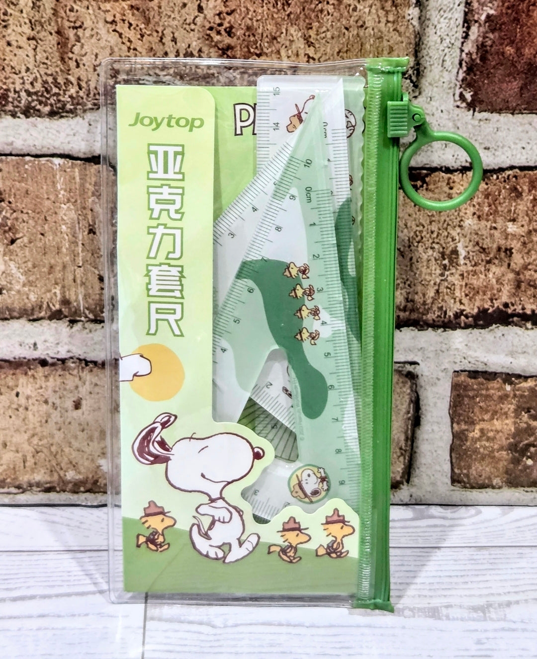 Joytop Peanuts Snoopy Happy Campers Dance Party 4pc Geometry Set Ruler Protractor Set Squares Kawaii Stationery
