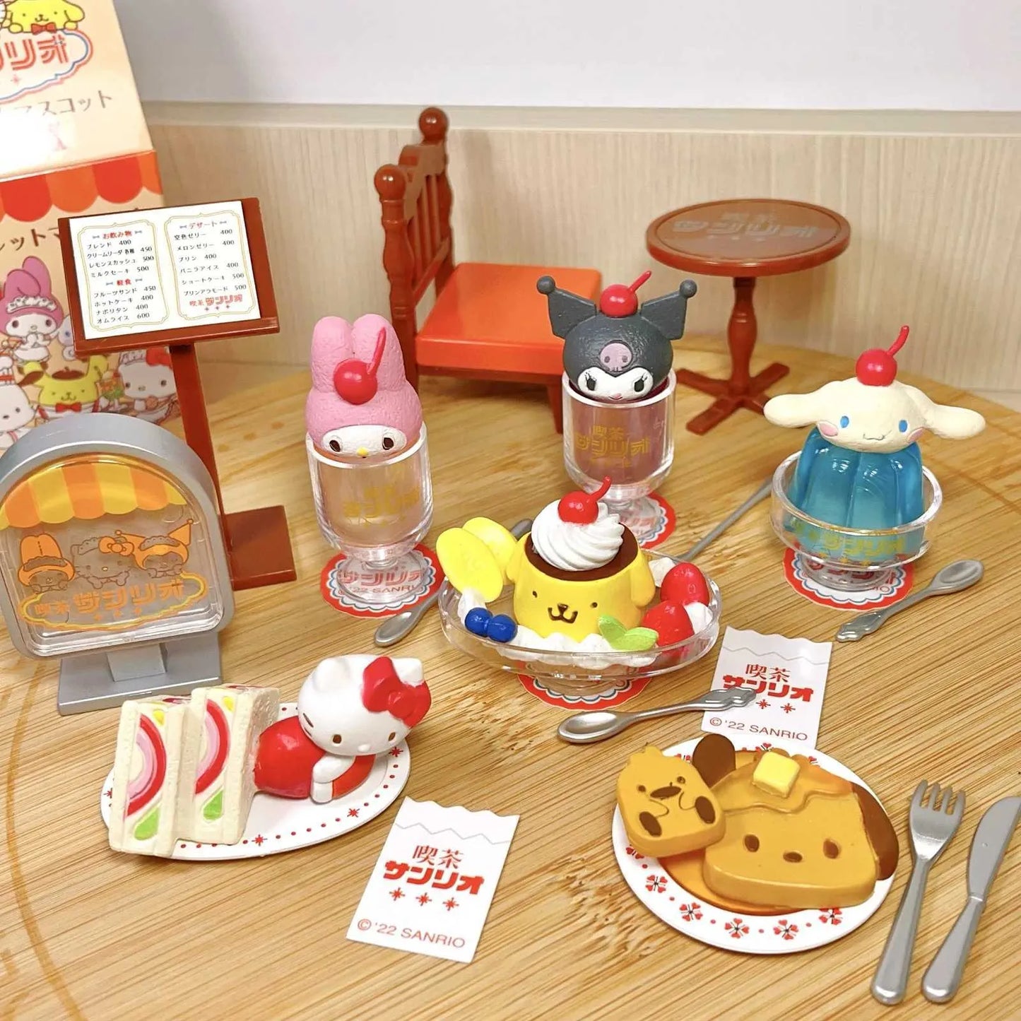 Re-Ment Sanrio Cafe Secret Mascot — Rare Full Set of 8