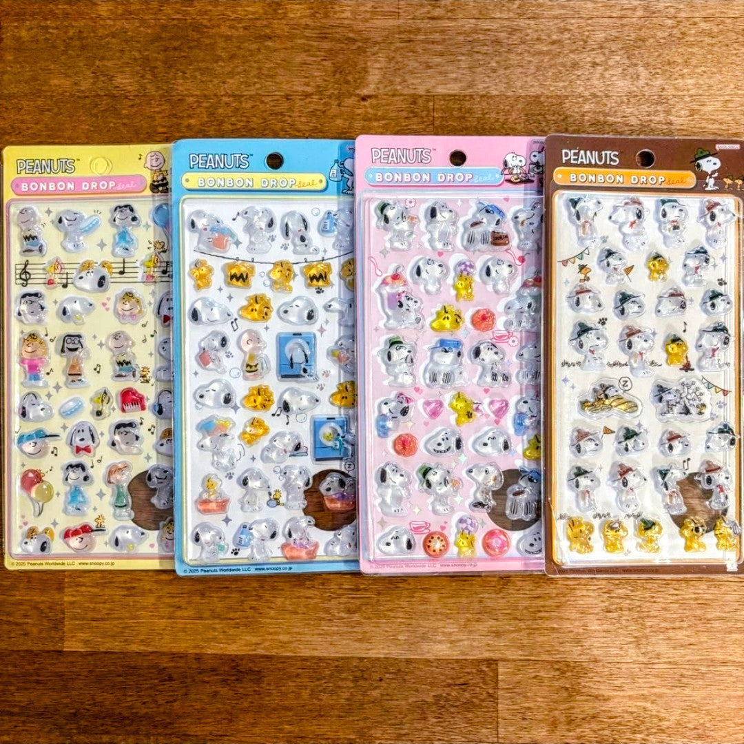 Peanuts Snoopy Bonbon Drop 3D Acrylic Sticker Charm Sheet