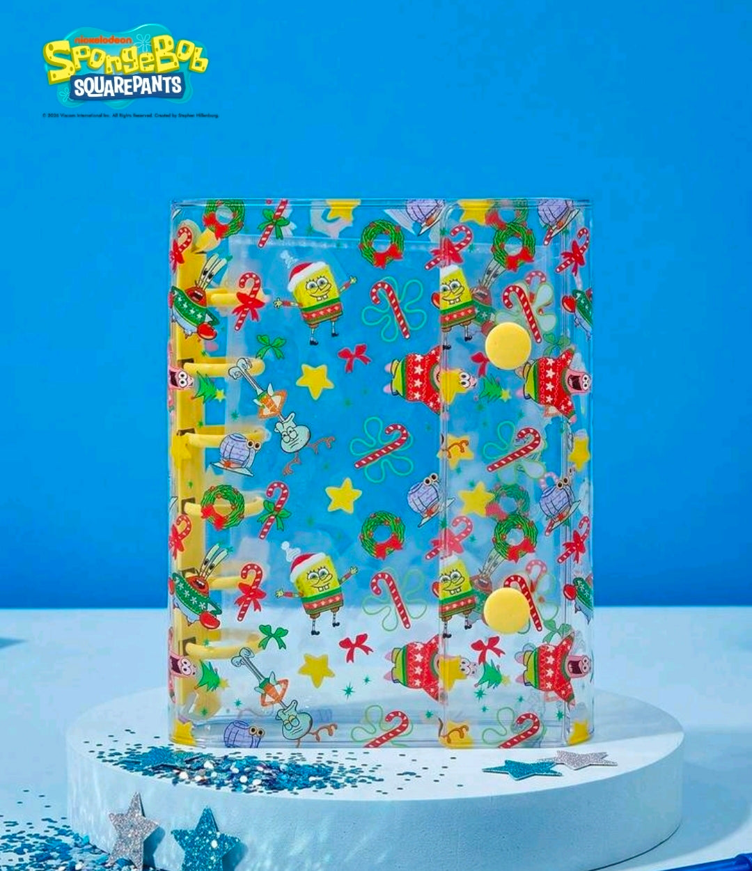 Christmas-themed SpongeBob SquarePants photo album planner with colorful illustrated cover