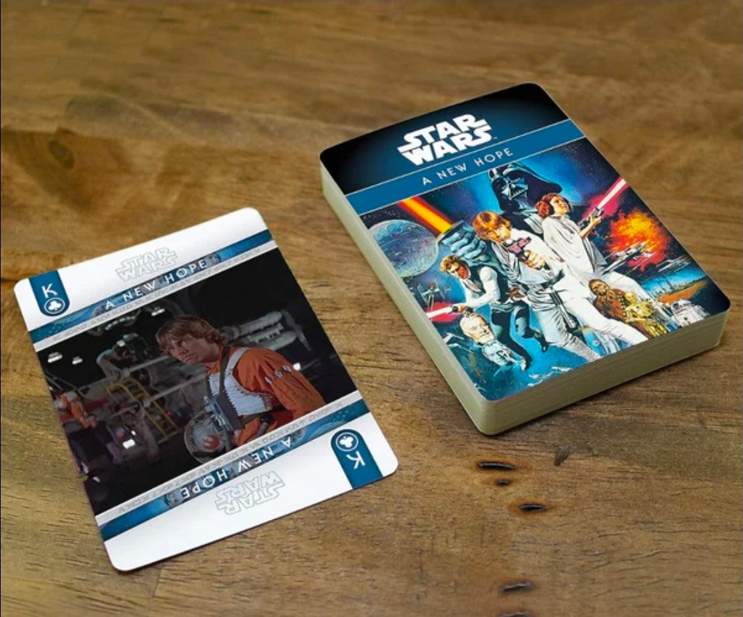 Star Wars A New Hope playing card deck with two cards laid out
