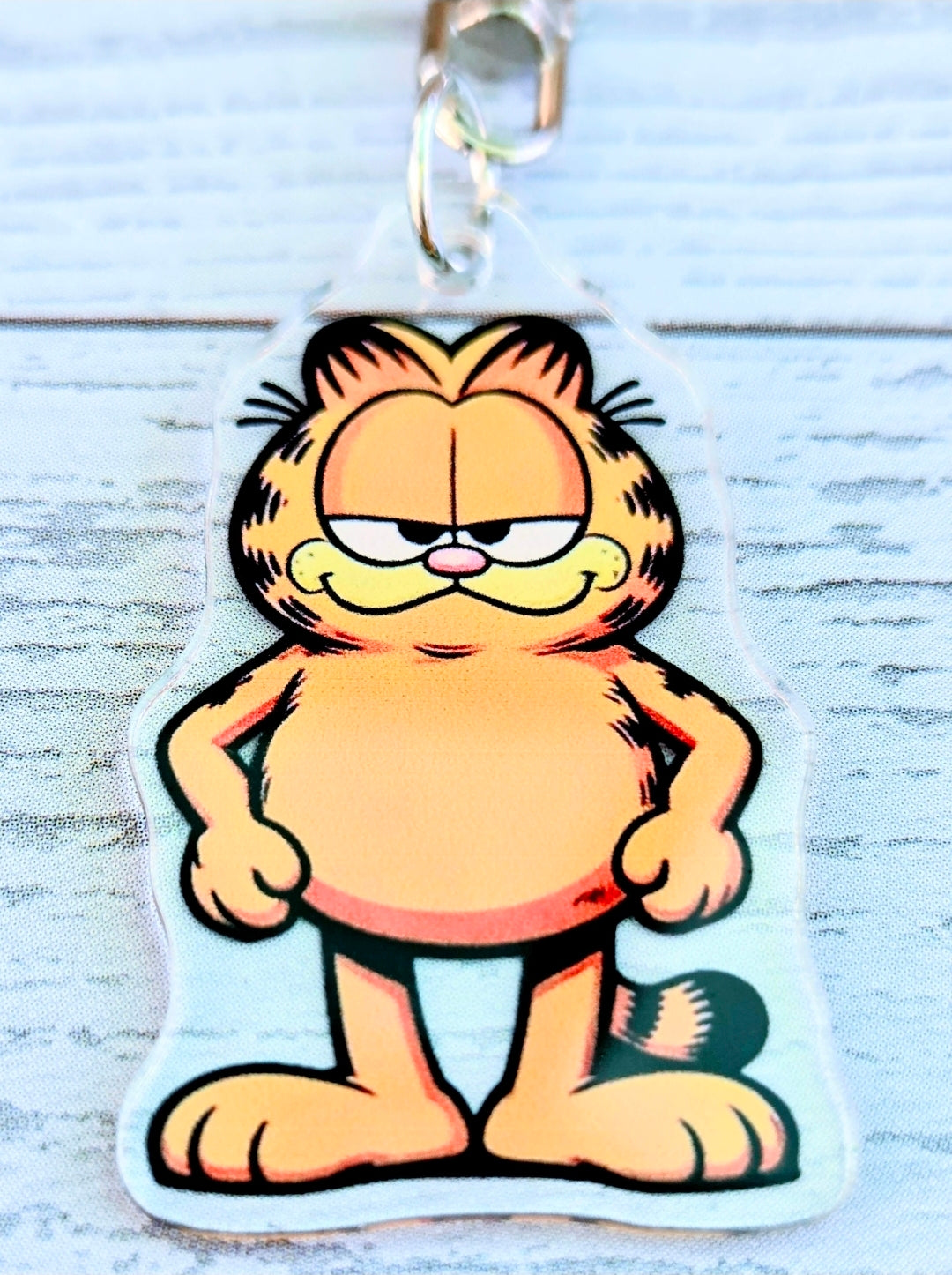 Garfield Classic Sassy Pose Clear Acrylic Keychain 2-Piece Set Retro 80s