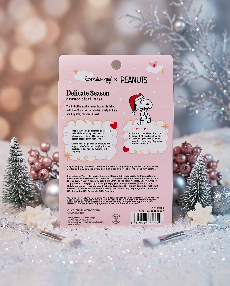The Creme Shop x Peanuts Delicate Season Sheet Mask Set 5 Rice Water