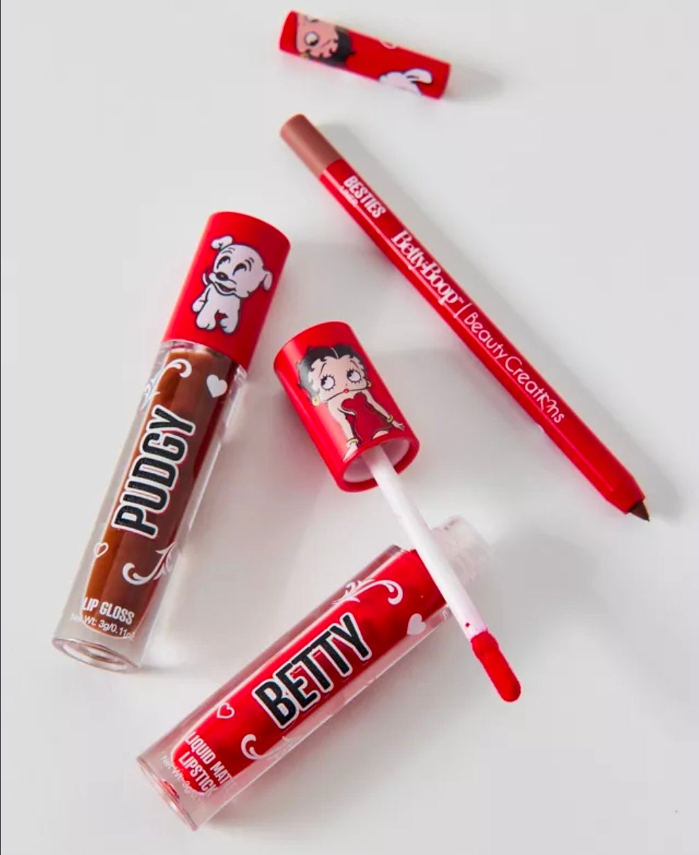 Betty Boop x Beauty Creations Besitos Cherry Scented Lip Trio Liner + Gloss