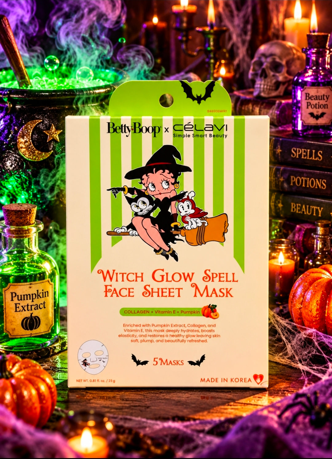 Betty Boop x Celavi "Hex Your Glow" Halloween Beauty Gift Set