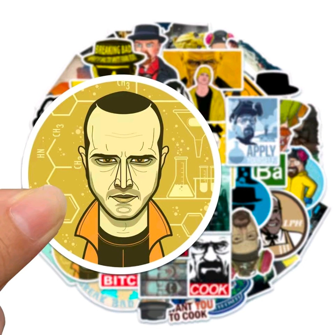 Vinyl sticker pack round character portrait sticker in yellow