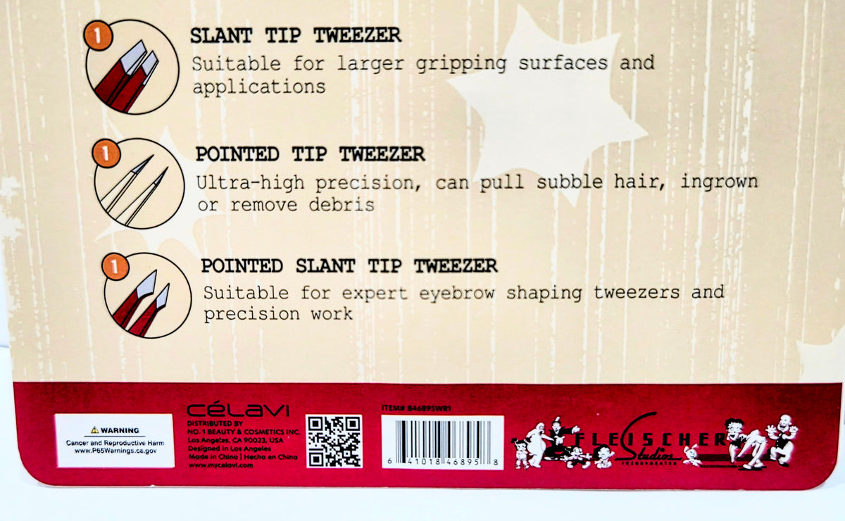Betty Boop x Celavi Halloween Hex Away Tweezer Trio Straight Slant Pointed