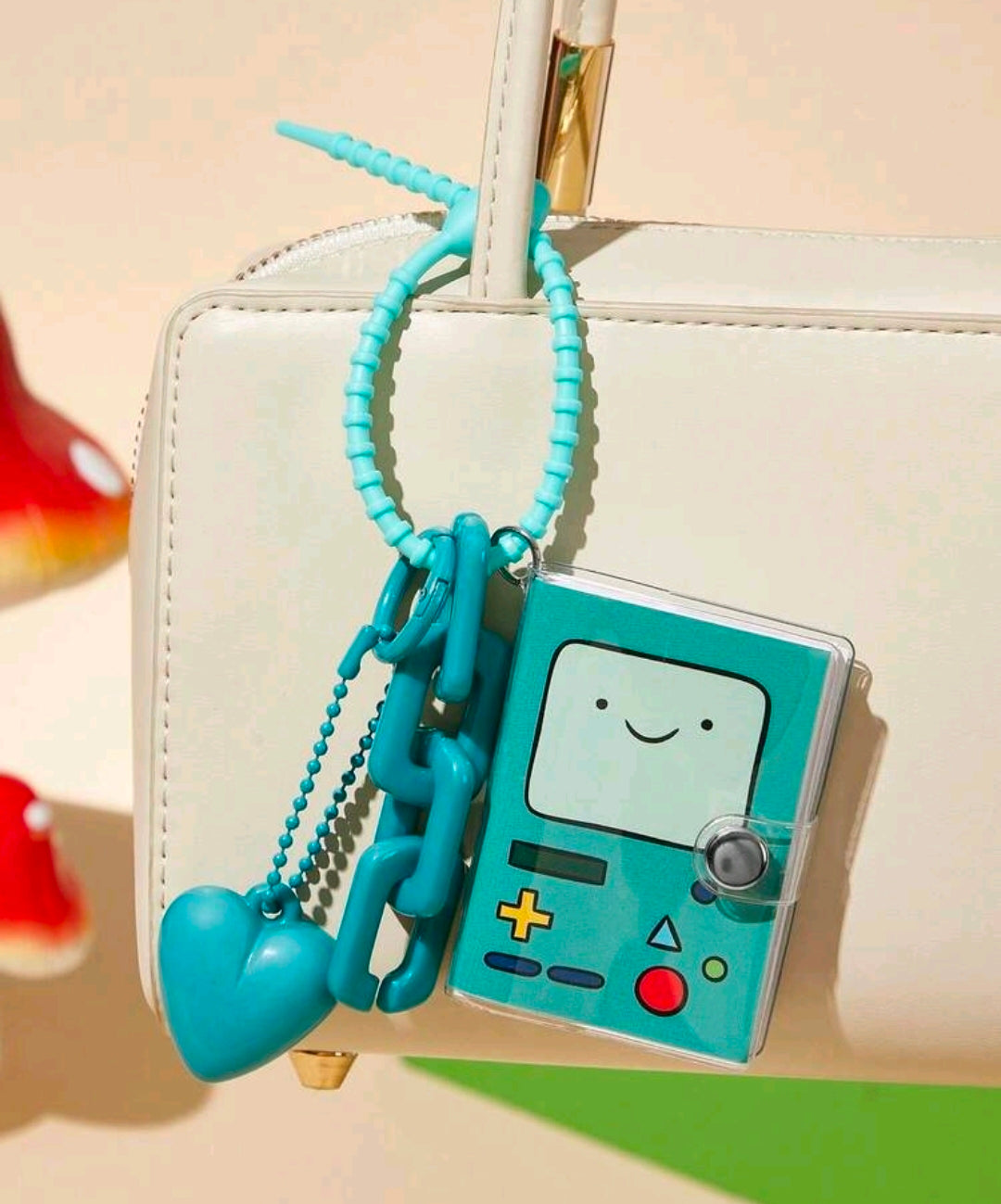 Adventure Time BMO Notebook Keychain Charm Teal Game Boy Style