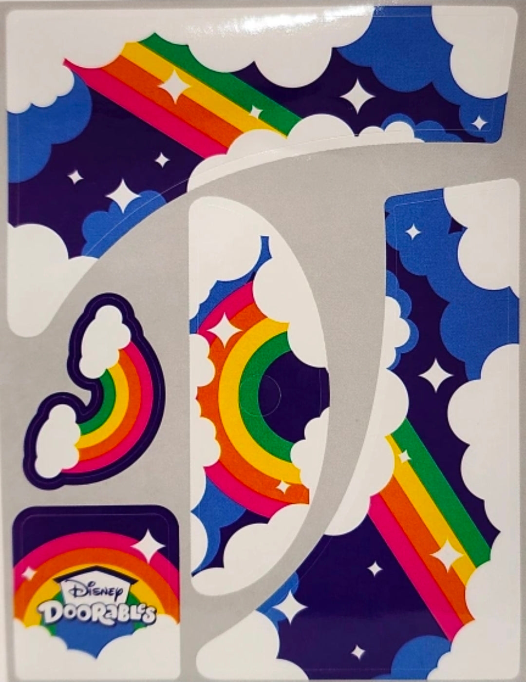 Disney Doorables Squish'Alots arcade hoopz collectible packaging insert with rainbows
