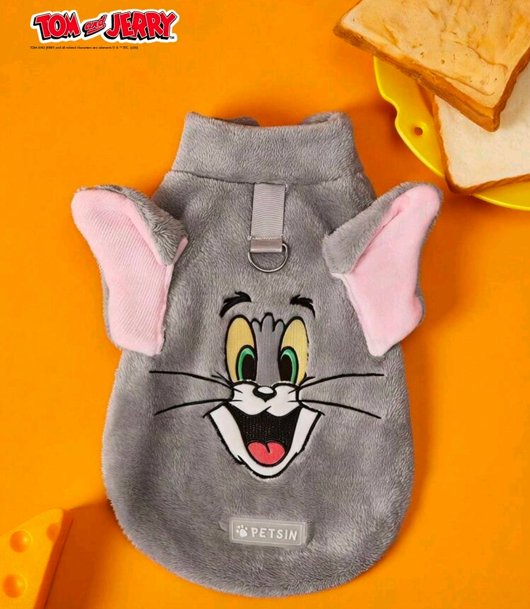 Tom the Cat Plush Hoodie Dog Costume Sweater — Size XL