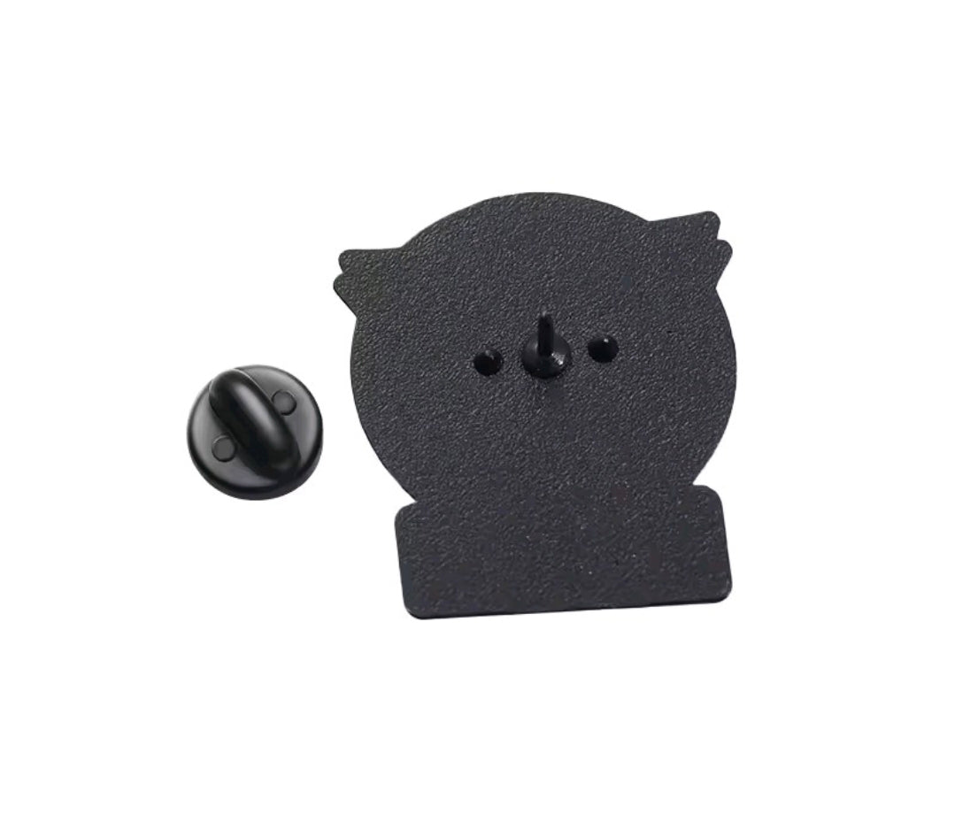 Enamel pin backing with black rubber clasp and metal post