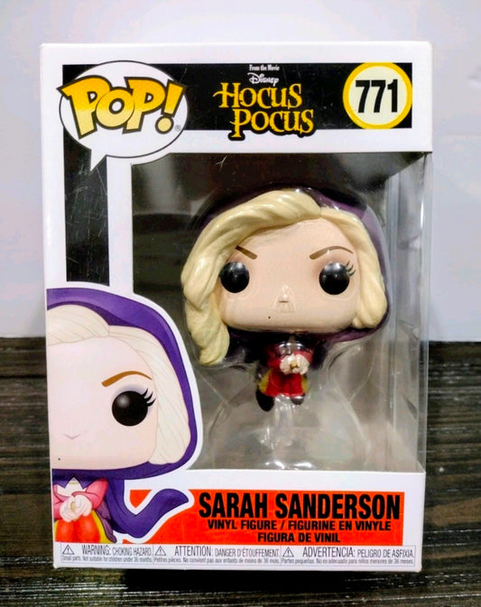 Funko Pop vinyl figure Sarah Sanderson in box with blonde hair and red dress