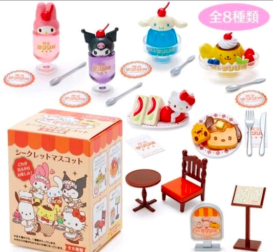 Re-Ment Sanrio Cafe Secret Mascot — Rare Full Set of 8