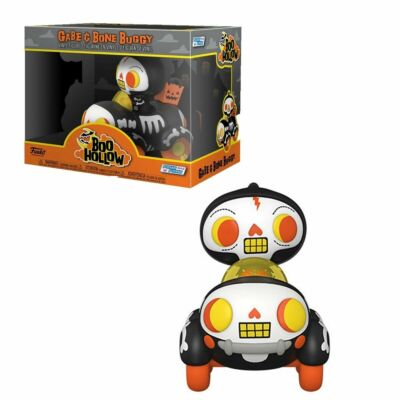 Boxed skull buggy vinyl figure featuring orange Boo Hollow logo on the front