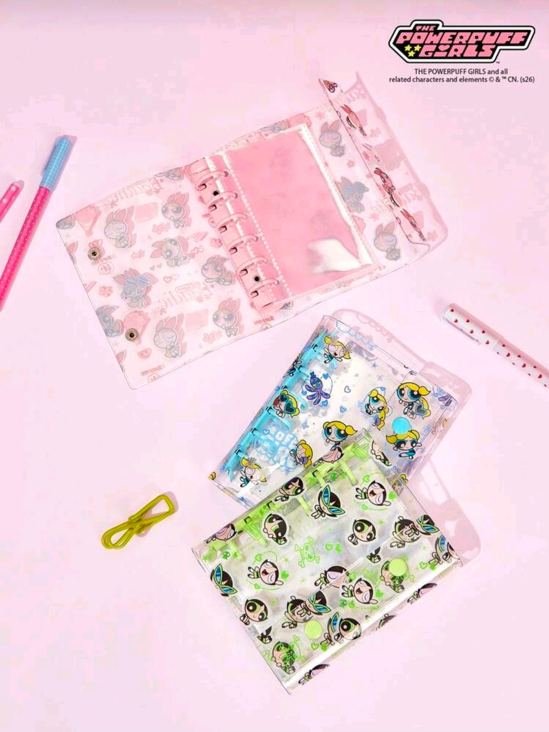 Powerpuff Girls A7 Transparent 6-Ring Binder 2 Snap Blossom Bubbles Buttercup